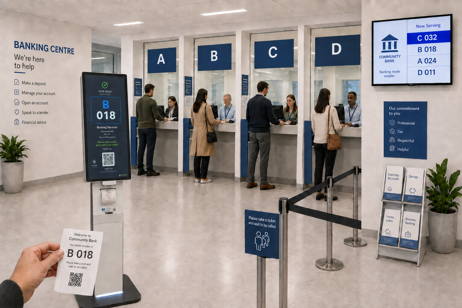 QFusion queue management for banking