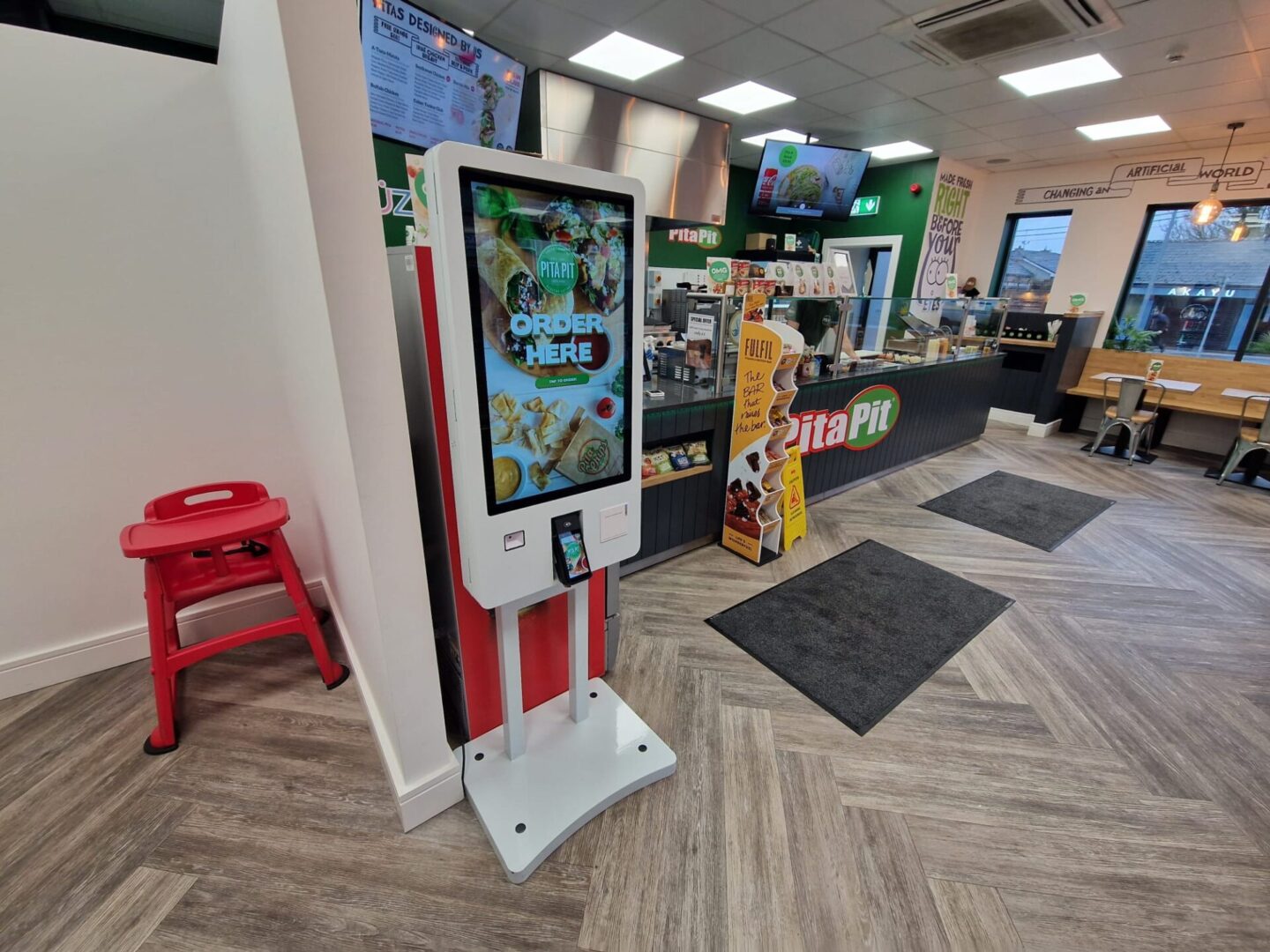 Self-ordering kiosk for hospitality